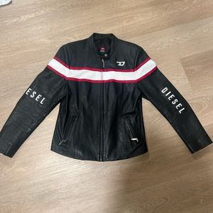 DIESEL vintage black leather moto jacket